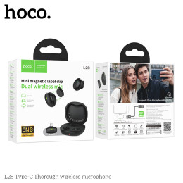 Микрофон HOCO L28 петличный беспроводной Type-C черный